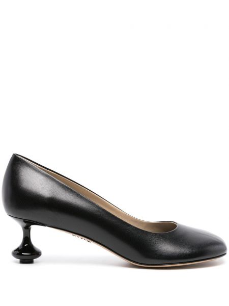 Кожени полуотворени обувки Loewe черно