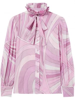 Bluzka bawełniana z nadrukiem Pucci różowa