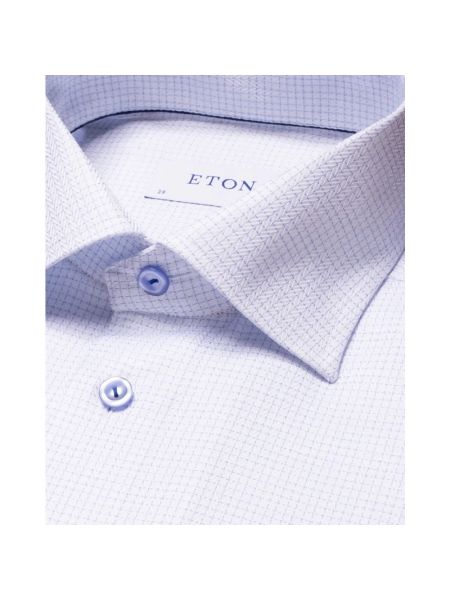 Hemd mit fischgrätmuster Eton blau