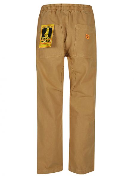 Pantaloni classici di cotone Service Works marrone