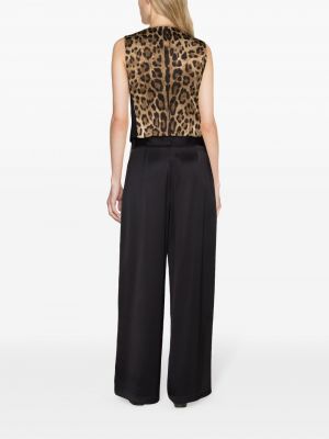 Leopardí vlněná vesta s potiskem Dolce & Gabbana černá