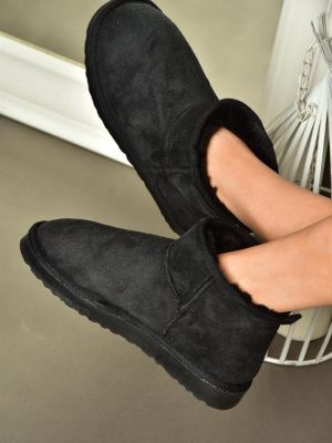 Μποτάκια αστραγάλου σουέντ Fox Shoes μαύρο