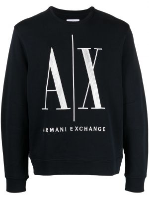 Baskılı sweatshirt Armani Exchange mavi