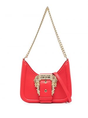 Чанта за ръка с катарама Versace Jeans Couture червено
