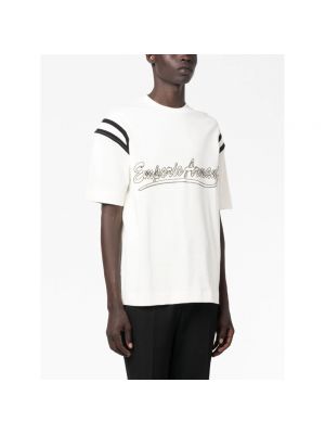 Koszulka z cekinami Emporio Armani biała