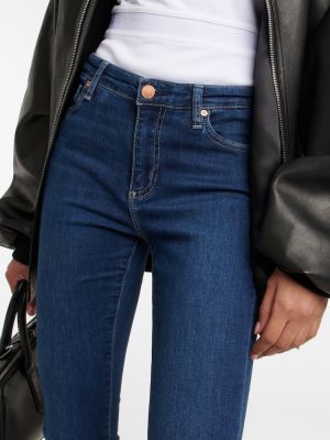 Jeansy skinny z wysoką talią slim fit Ag Jeans niebieskie