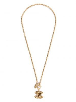 Prošívaný náhrdelník Chanel Pre-owned zlatý