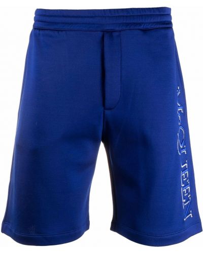 Pantalones cortos deportivos con bordado Alexander Mcqueen azul