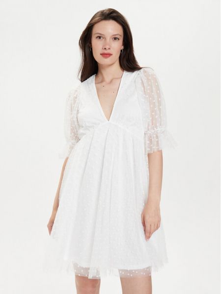 Κοκτέιλ φόρεμα Gina Tricot λευκό