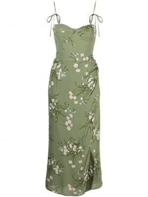 Sukienka w kwiatki z nadrukiem Reformation zielona
