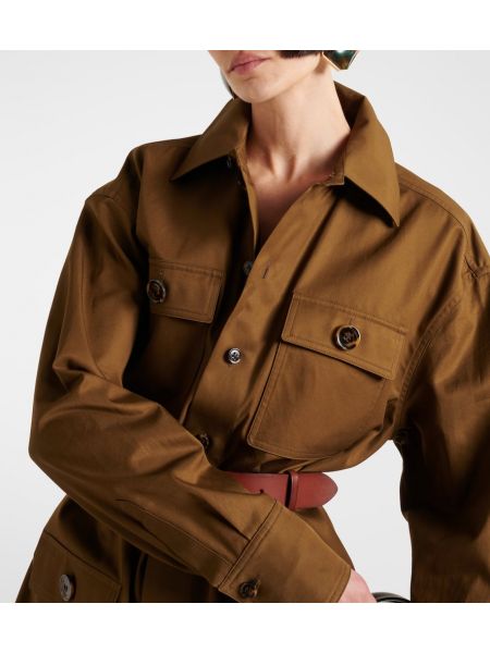 Camicia di cotone Saint Laurent marrone
