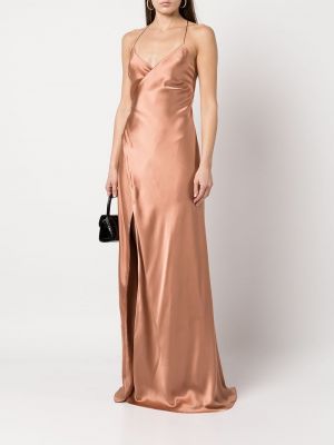 Šilkinis suknele kokteiline v formos iškirpte Michelle Mason