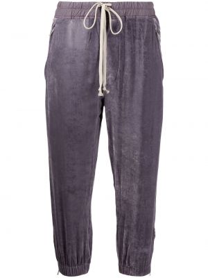 Pantalones de chándal con cordones de terciopelo‏‏‎ Rick Owens violeta