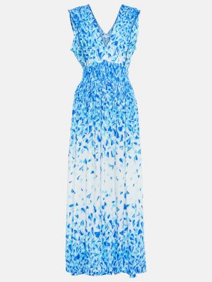 Платье миди с принтом Poupette St Barth синее