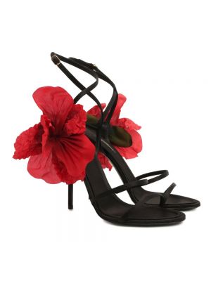 Jedwabne sandały Dolce And Gabbana czarne