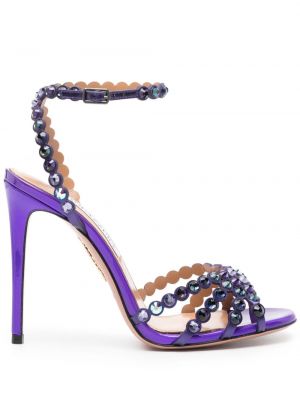 Pantofi din piele Aquazzura violet