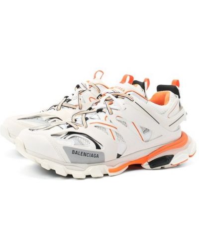 Комбинированные кроссовки на шнуровке Balenciaga Track, белые