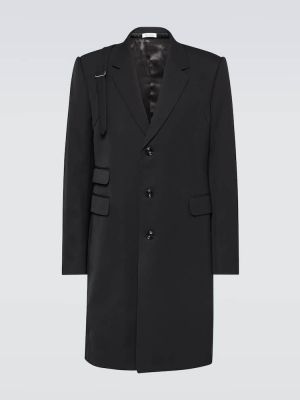 Vlněný kabát Alexander Mcqueen černý