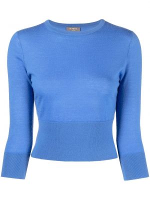 Trøje kort sweater N.peal blå