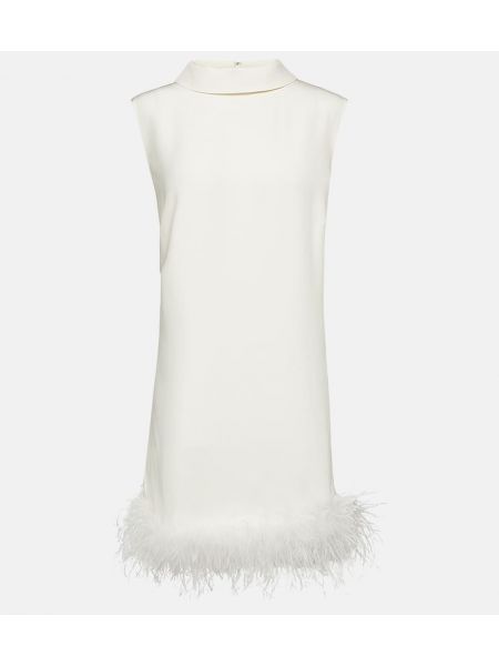Mini robe en soie à plumes Rixo blanc