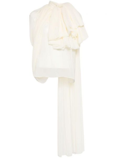 Κοντή μπλούζα ντραπέ Isabel Sanchis λευκό