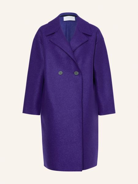 Vlněný kabát Harris Wharf London fialový