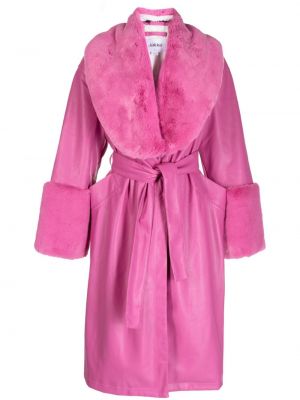 Kožený kabát Jakke růžový