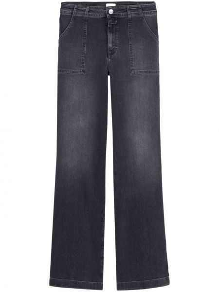 Bavlnené džínsy s rovným strihom Closed sivá