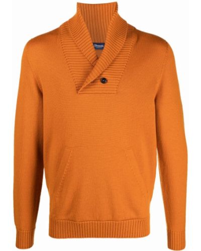 Jersey con escote v de tela jersey Drumohr naranja