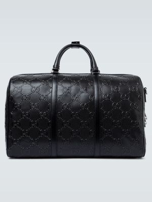 Кожени пътна чанта Gucci черно