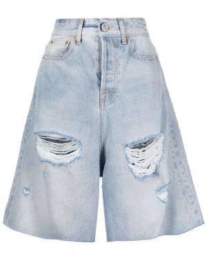 Shorts en jean effet usé en coton Vetements