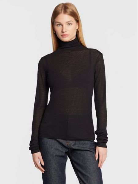 Черный свитер с высоким воротником Sisley