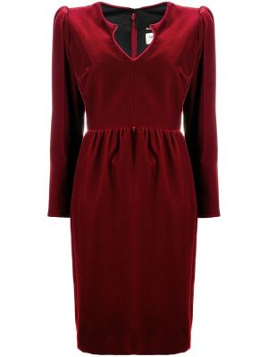 Robe de soirée avec manches longues Saint Laurent rouge