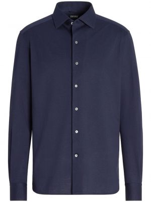 Bavlnená košeľa Zegna modrá