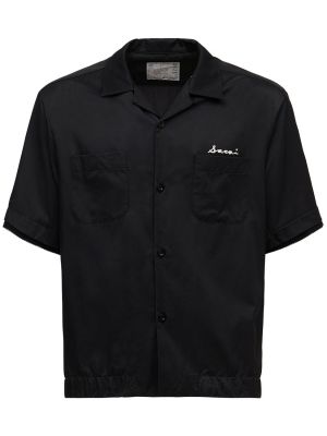 Памучна риза Sacai черно