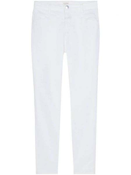 Bavlněné skinny džíny Closed bílé
