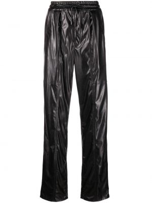 Δερμάτινο παντελόνι με ίσιο πόδι Marant Etoile μαύρο