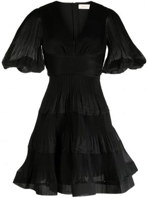 Sukienka koktajlowa z dekoltem w serek plisowana Zimmermann czarna