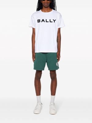 Shorts de sport en coton à imprimé Bally vert