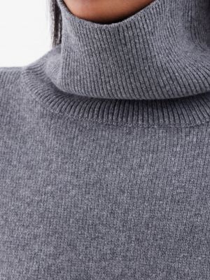 Шерстяной свитер с высоким воротником Raey серый