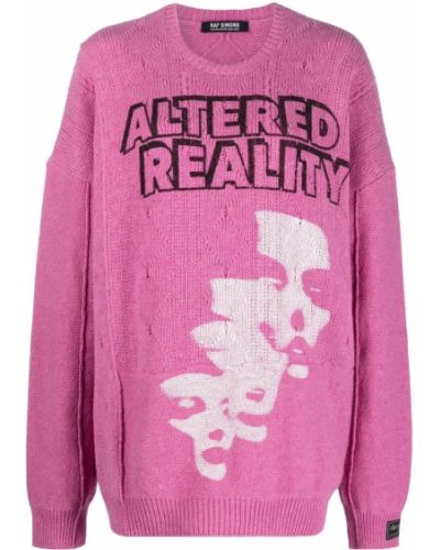 Пуловер от мерино вълна Raf Simons розово
