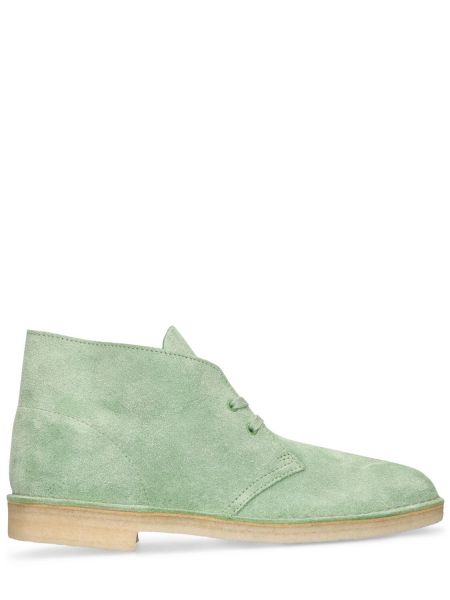 Pantofi cu șireturi din piele din dantelă Clarks Originals verde