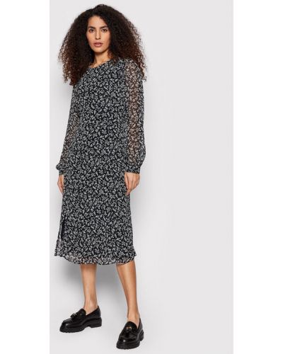 Tommy Hilfiger Rochie de zi Chiffon F&F WW0WW34262 Negru Regular Fit