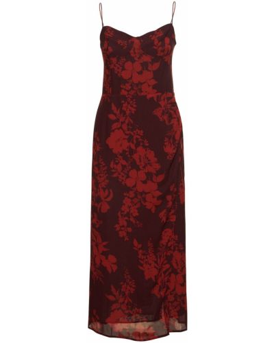 Sukienka midi z nadrukiem Reformation czerwona