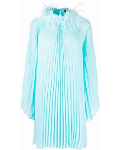 Vestido de cóctel con plumas plisado de plumas Styland azul