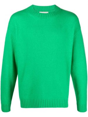 Kašmírový sveter s okrúhlym výstrihom Laneus zelená