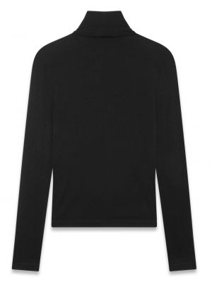 Haftowany sweter Saint Laurent czarny