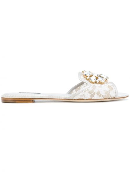 Sandali di pizzo con cristalli Dolce & Gabbana