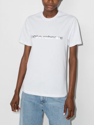 T-shirt aus baumwoll mit print Rabanne weiß
