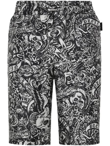 Svilene bermuda kratke hlače s printom Philipp Plein
